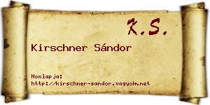 Kirschner Sándor névjegykártya